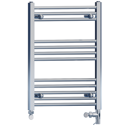  400mm x 700mm Dual Fuel Small Chrome Heated Towel Rail Radiator 