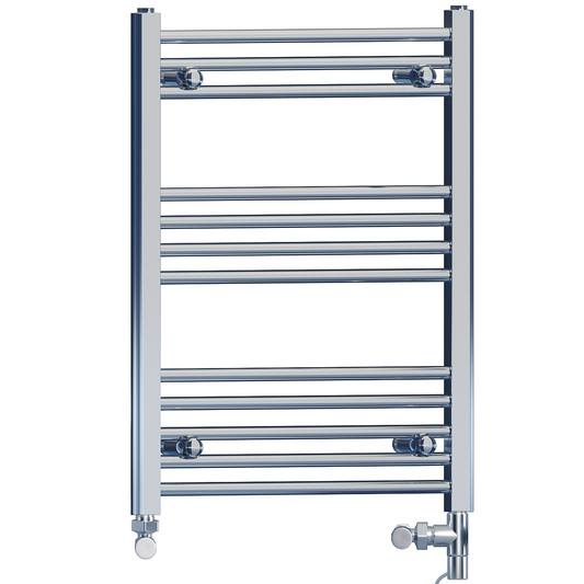 400mm x 700mm Dual Fuel Small Chrome Heated Towel Rail Radiator