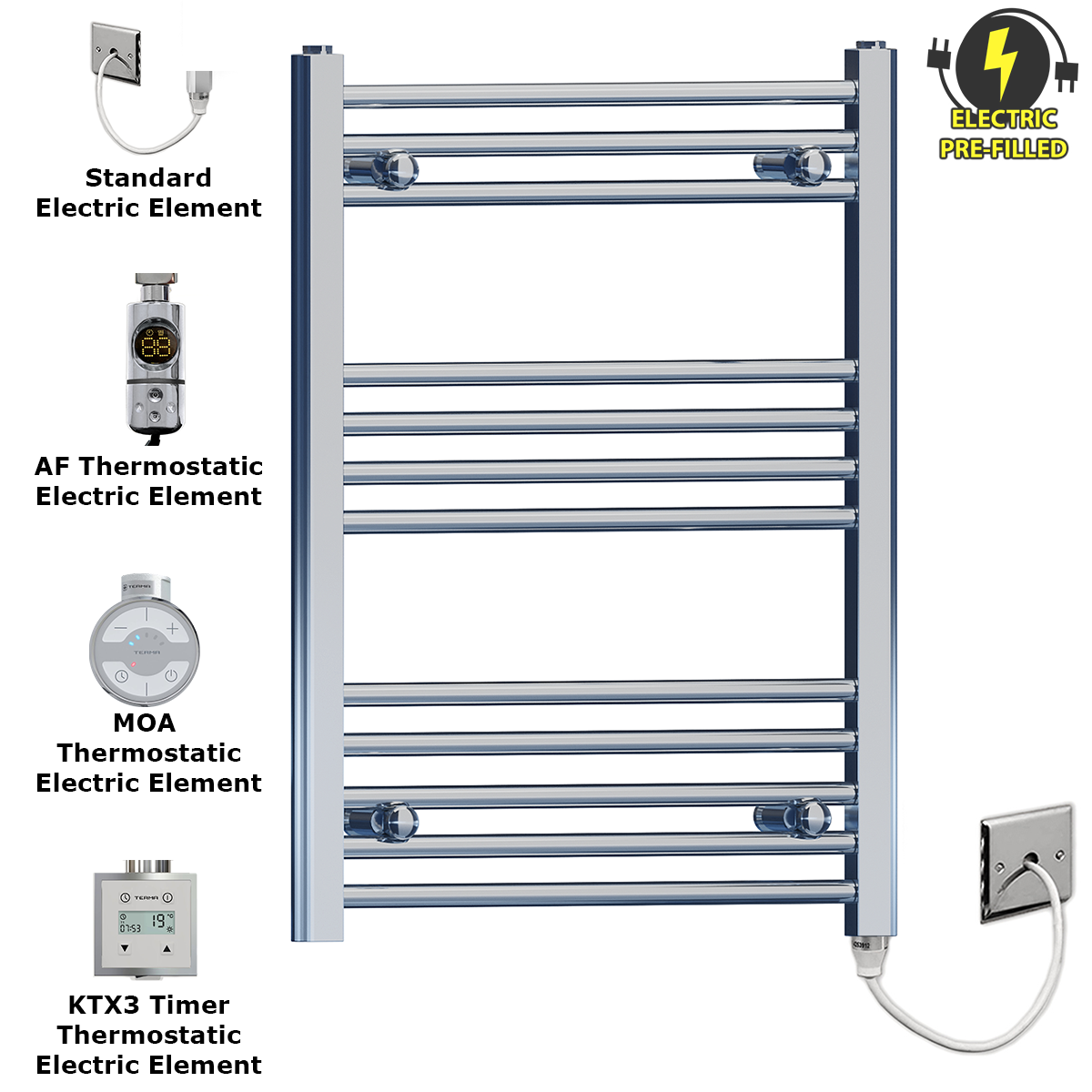 FC45 70 Chrome Towel Rail Radiator Warmer Heater Electric Thermostatic Timer Terma MOA AF PFS b8cb9c04 eb0d 4207 8709 095bf278f80b