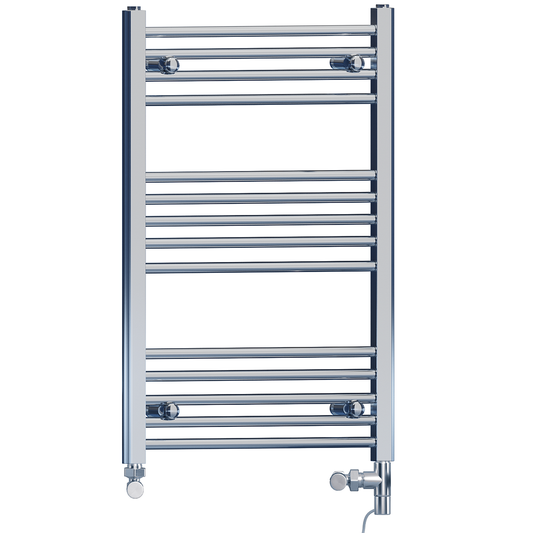 450mm x 800mm Dual Fuel Small Chrome Heated Towel Rail Radiator