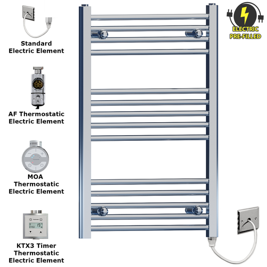 400mm x 800mm Small Chrome Electric Heated Towel Rail Radiator