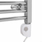 500 x 800mm Polished Chrome Heated Towel Rail Radiator Electric Ready-to-Install 