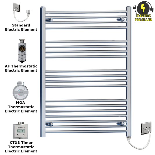700mm x 1000mm Chrome Electric Heated Towel Rail Radiator