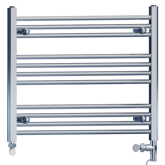 700mm x 600mm Dual Fuel Chrome Heated Towel Rail Radiator