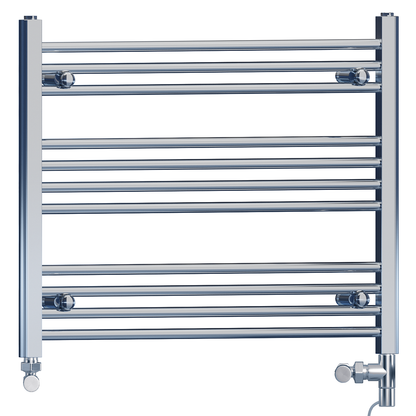  900mm x 600mm Dual Fuel Chrome Heated Towel Rail Radiator 