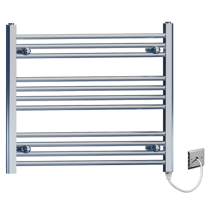  700mm x 600mm Chrome Electric Heated Towel Rail Radiator 