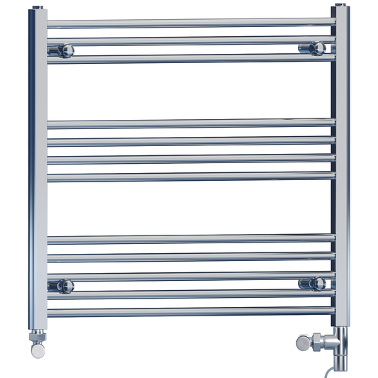 900mm x 700mm Dual Fuel Chrome Heated Towel Rail Radiator