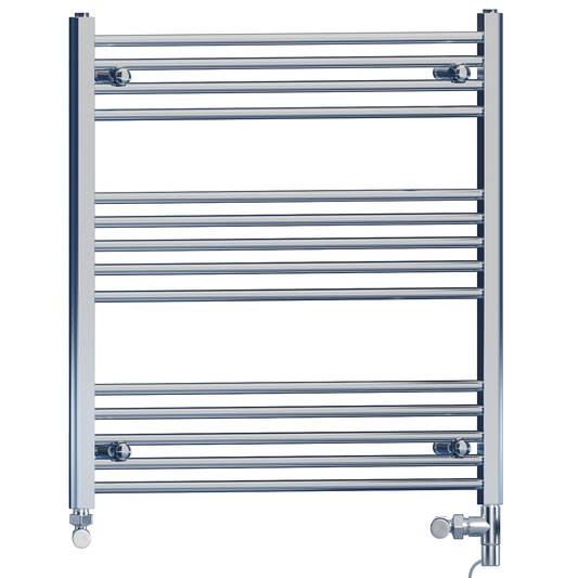 700mm x 800mm Dual Fuel Chrome Heated Towel Rail Radiator