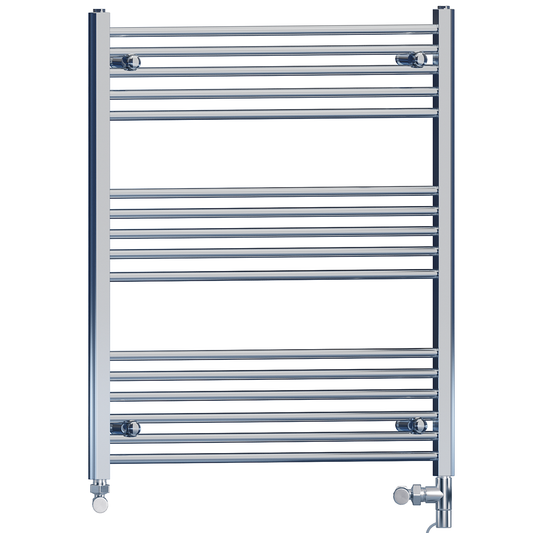 800mm x 900mm Dual Fuel Chrome Heated Towel Rail Radiator