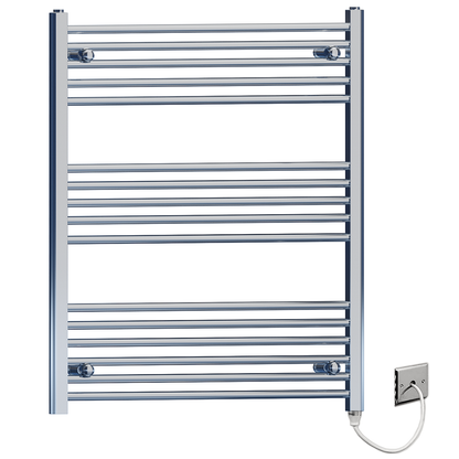  800mm x 900mm Chrome Electric Heated Towel Rail Radiator 