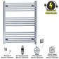 800mm x 900mm Chrome Electric Heated Towel Rail Radiator 