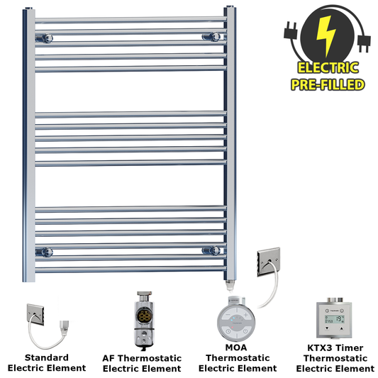 800mm x 900mm Chrome Electric Heated Towel Rail Radiator