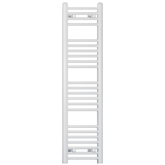 300mm x 1200mm White Heated Towel Rail Radiator