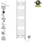 FW30 120 White Towel Rail Radiator Electric Thermostatic Pre Filled 