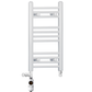 300mm x 600mm Dual Fuel Small White Heated Towel Rail Radiator 