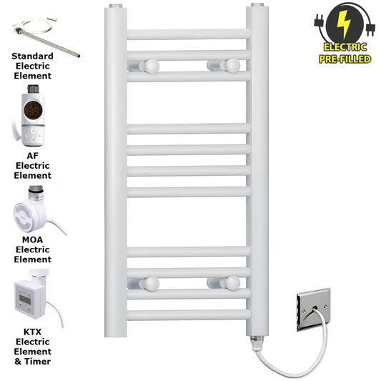 300mm x 600mm Small White Electric Heated Towel Rail Radiator