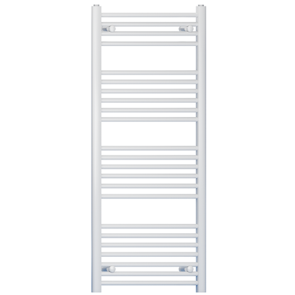  400mm x 1200mm White Heated Towel Rail Radiator 
