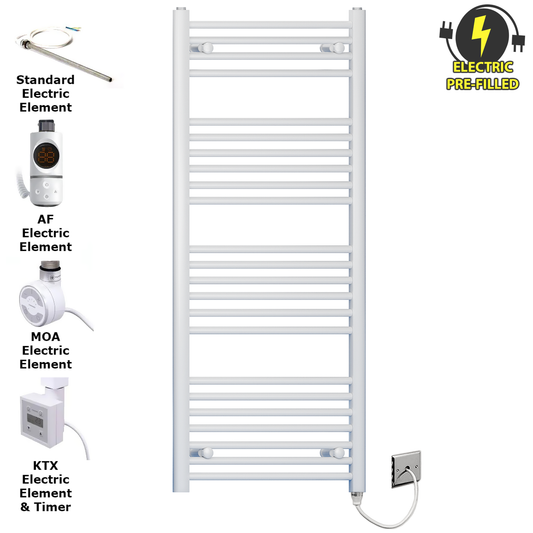 550mm x 1200mm White Electric Heated Towel Rail Radiator