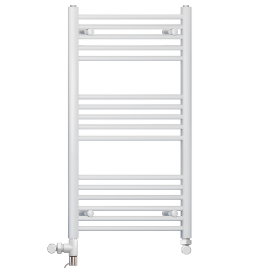 400x900mm Dual Fuel Small White Heated Towel Rail Radiator
