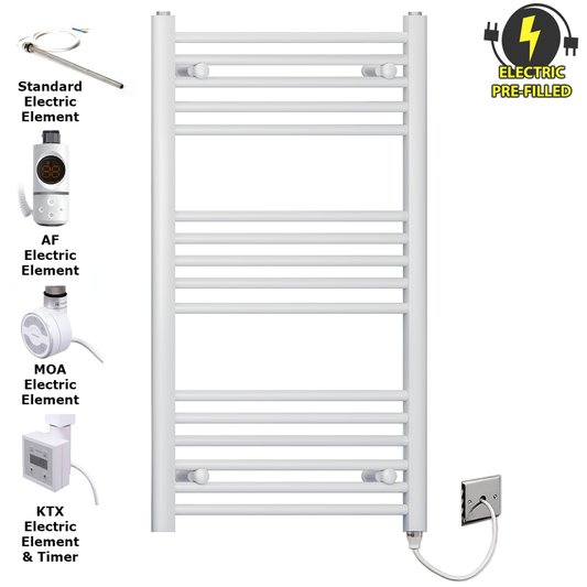 400mm x 900mm Small White Electric Heated Towel Rail Radiator