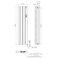 385 x 1600mm Smart Wifi Electric Panel Radiator - 1000W Black Vertical Aluminium 