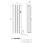 498 x 1600mm Smart Wifi Electric Panel Radiator - 1500W Black Vertical Aluminium 