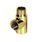 Gold Dual Fuel T Piece Connector for Towel Rail Heating Element 