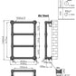 500 x 750mm Chrome Heated Towel Rail - Charlotte Traditional