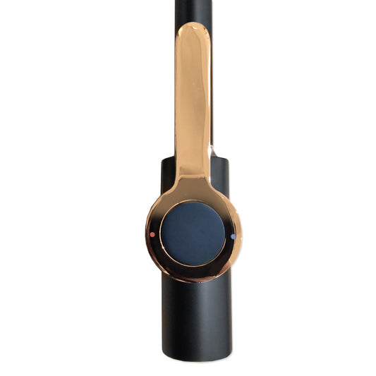 Elegant Black Brass Bathroom Tap with 360° Swivel Head & Gold Detail Model Kpy 7431 M7126