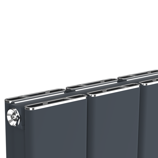 1022mm x 600mm Double Aluminium Radiator In Anthracite Grey Model Lena