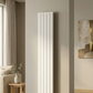 305mm x 1800mm Double Aluminium Radiator In White Model Lena 