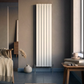 305mm x 1800mm Single Aluminium Radiator In White Model Lena 