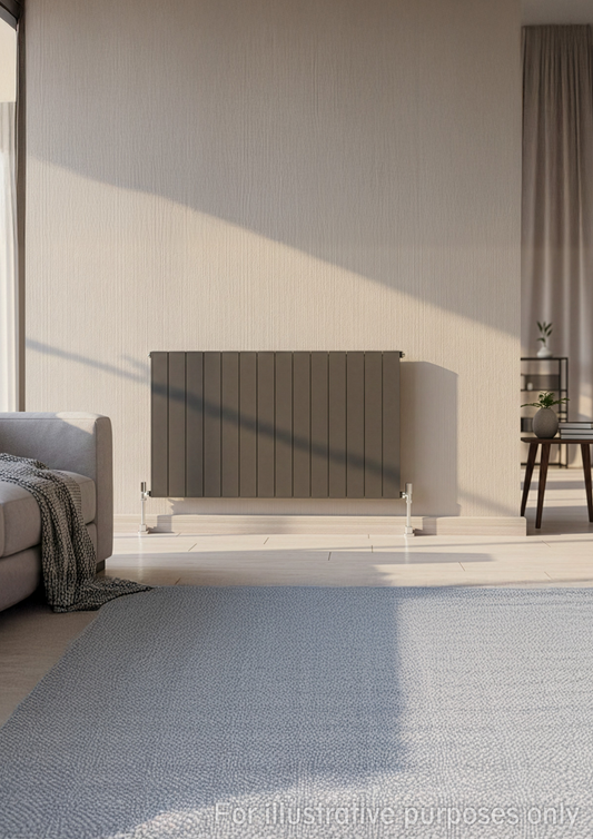 1022mm x 600mm Double Aluminium Radiator In Anthracite Grey Model Lena