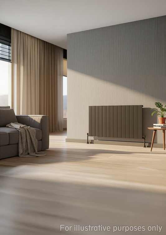 1022mm x 600mm Single Aluminium Radiator In Anthracite Grey Model Lena