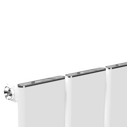 407mm x 1800mm Single Aluminium Radiator In White Model Lena