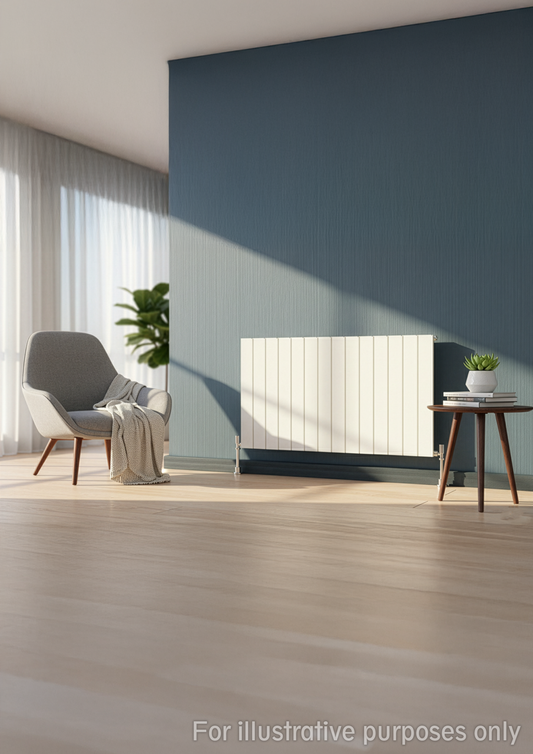 1022mm x 600mm Double Aluminium Radiator In White Model Lena