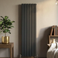 407mm x 1800mm Double Aluminium Radiator In Anthracite Grey Model Mira 