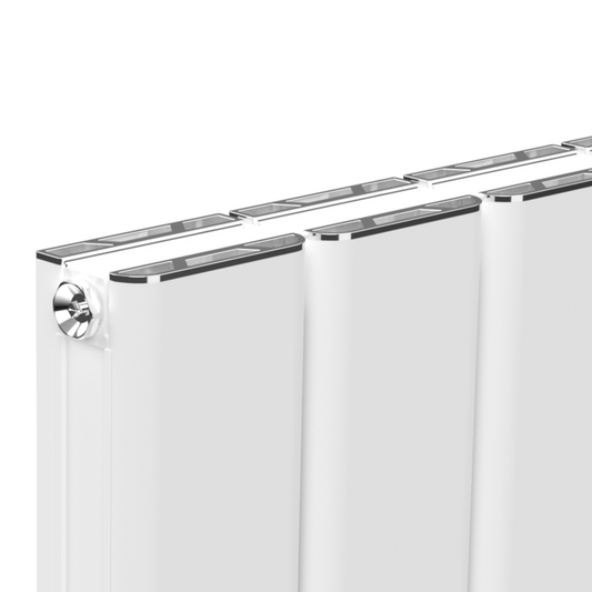 305mm x 1800mm Double Aluminium Radiator In White Model Mira