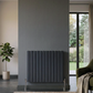 1022mm x 600mm Double Aluminium Radiator In Anthracite Grey Model Mira 