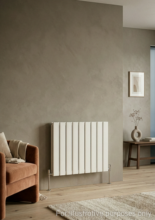1022mm x 600mm Double Aluminium Radiator In White Model Mira