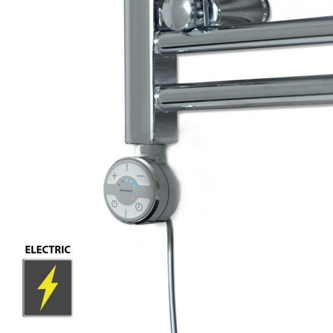 450mm x 1000mm Straight Chrome Electric Pre-Filled Heated Towel Rail Radiator