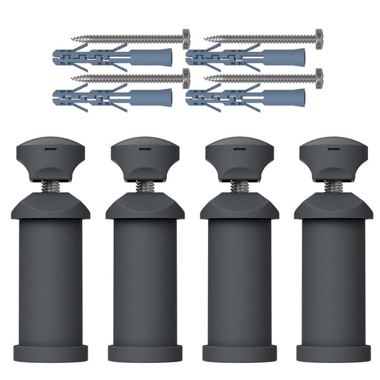 Anthracite Universal Wall Brackets for Heated Towel Rail Radiator - Full Set