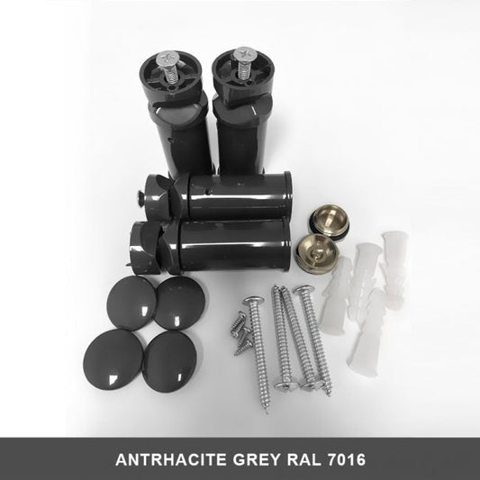 600mm x 1200mm Anthracite Grey Heated Towel Rail Radiator