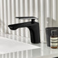Elegant Black Brass Bathroom Tap with Silver Detail Model Kpy 1248548Bc 