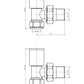 15mm Modern Gold Angled Radiator Valves (Pair) 