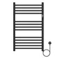 500 x 800mm Black Dry Heating Electric Towel Rail Radiator SN Model, Stainless Steel 