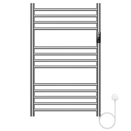 500 x 800mm Chrome Dry Heating Electric Towel Rail Radiator SN Model, Stainless Steel