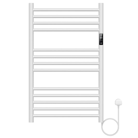 500 x 800mm White Dry Heating Electric Towel Rail Radiator SN Model, Stainless Steel