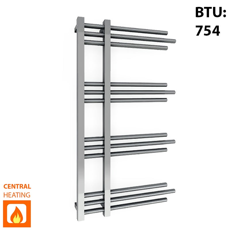 Small 500mm x 900mm Sydney Chrome Designer Heated Towel Rail Radiator