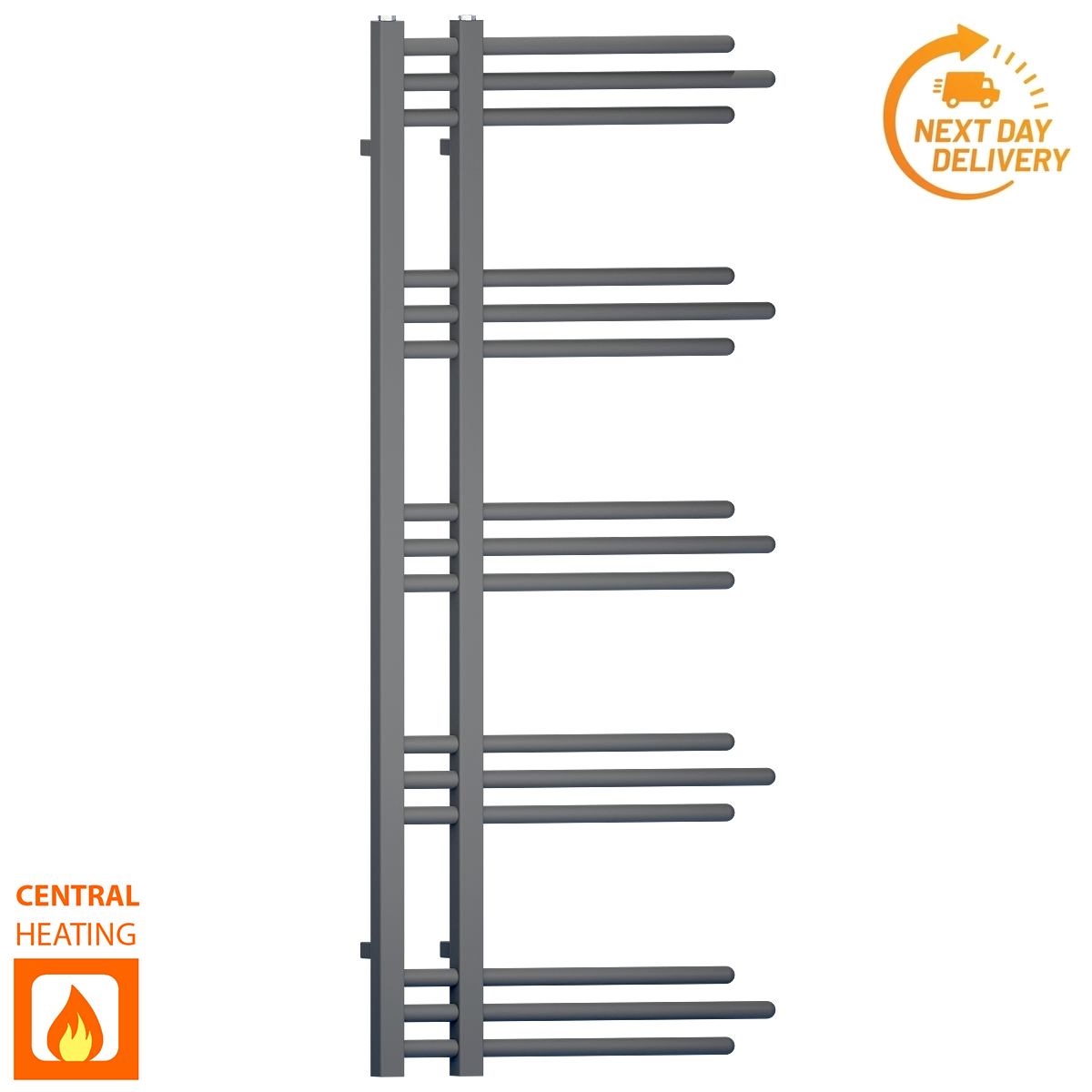SYDNEY 50 120 Anthracite Modern Towel Rail Radiator For Central Heating Bathroom